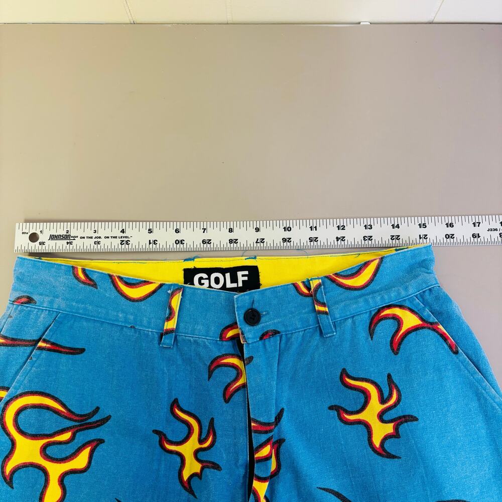 GOLF WANG Flame Pants Size 32 Mens Blue Tyler The Creator Tapered Cotton - Picture 4 of 7